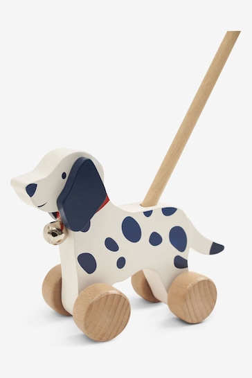 JoJo Maman Bébé Dalmatian Wooden Push-Along Toy