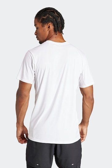 adidas White Adizero Essentials Running T-Shirt