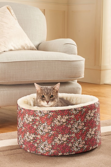 Laura Ashley Red Libby Cat Cosy Pet Bed