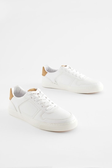 White Lace Up Low Trainers