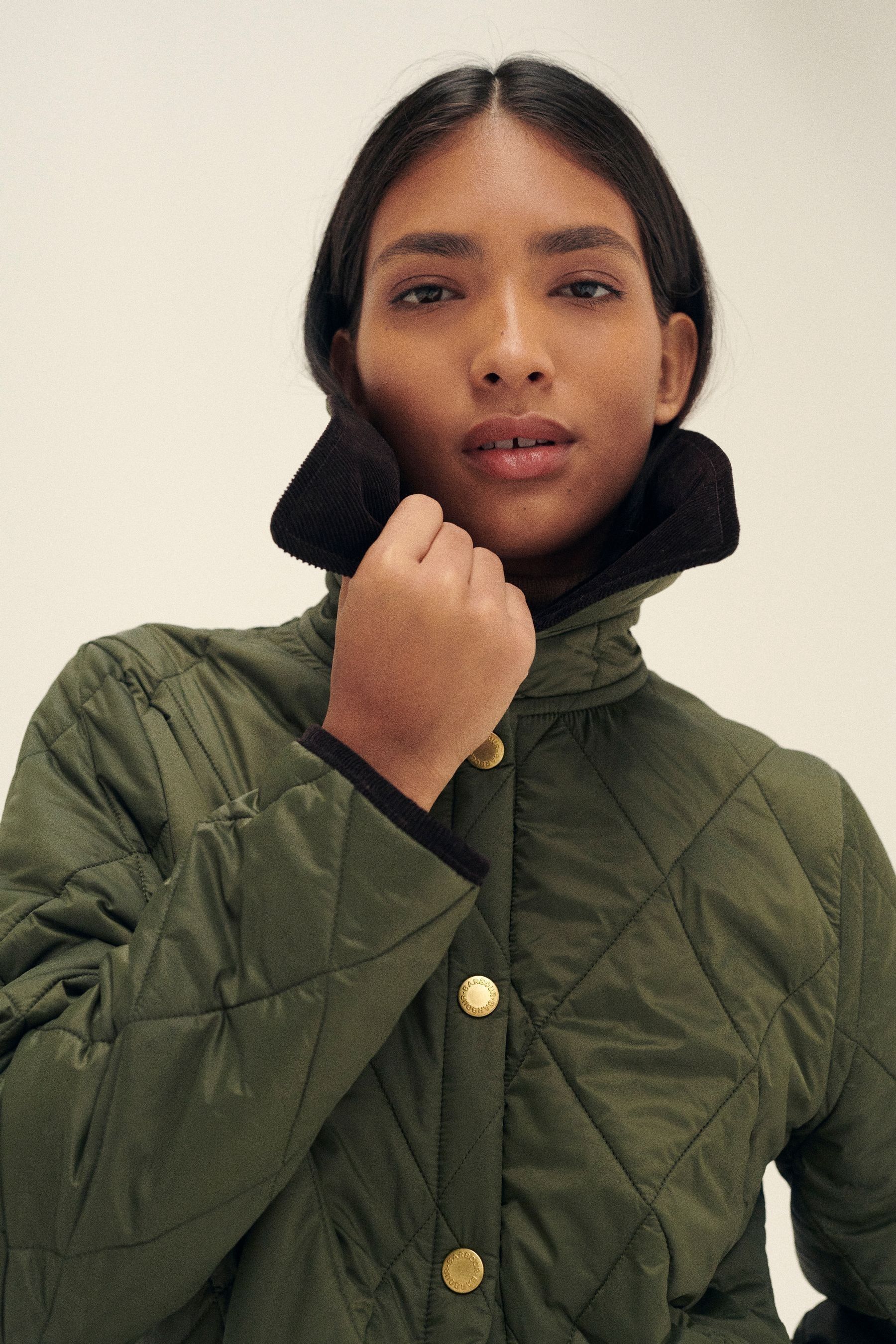 Buy Barbour Khaki Green ReEngineered Whitfield Diamond Quilted