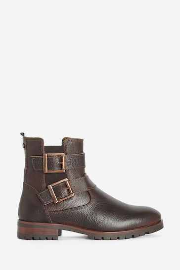 Buy Barbour® Dark Brown Marina Double Buckle Ankle Boots from the Next ...