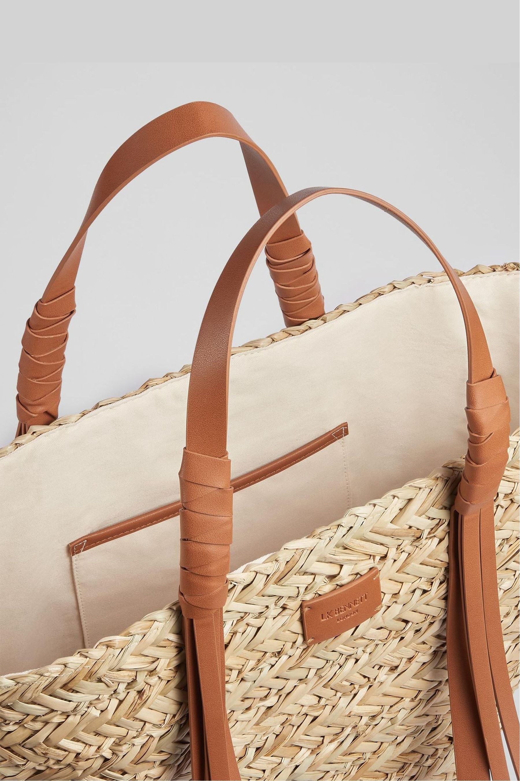 Straw and leather tote discount