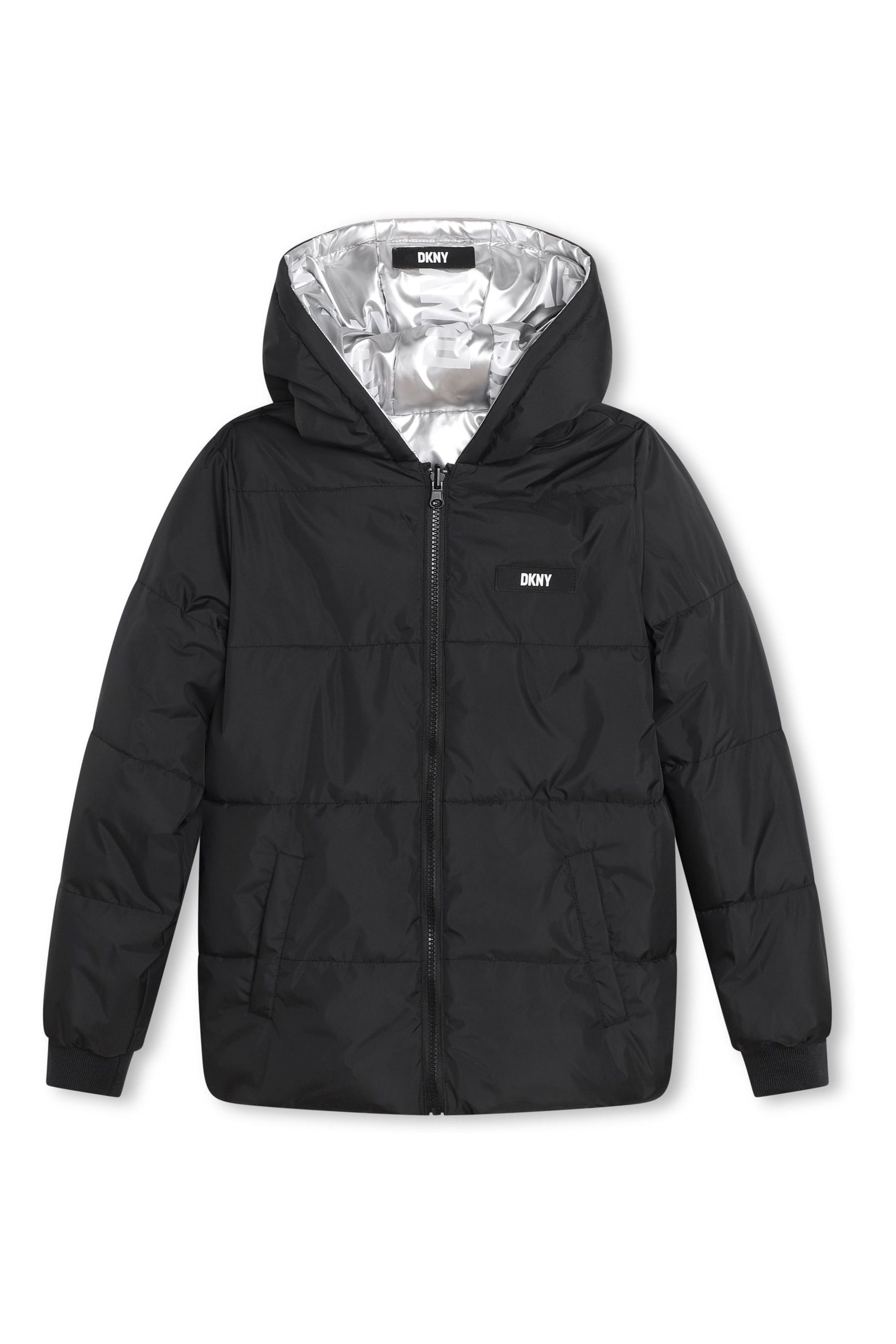 Dkny zip front hotsell hooded down puffer coat