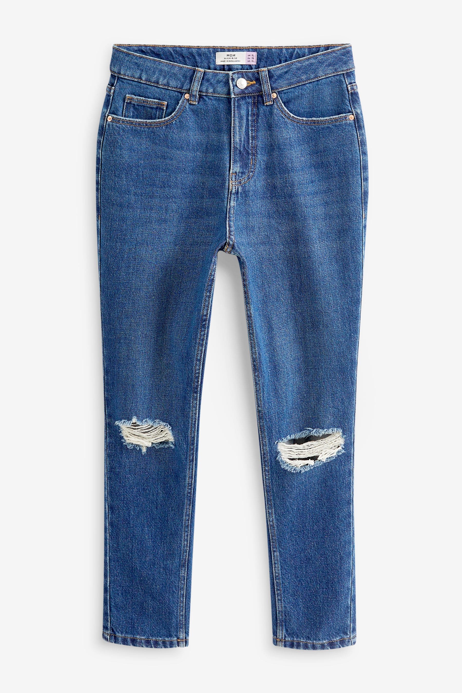 Dark blue knee ripped jeans clearance