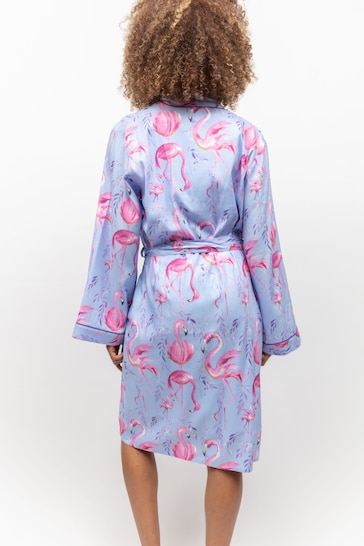Cyberjammies Blue Cyberjammies Flamingo Print Short Dressing Gown