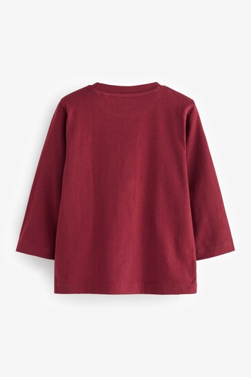 Berry Red Bear Long Sleeve Character T-Shirt (3mths-7yrs)