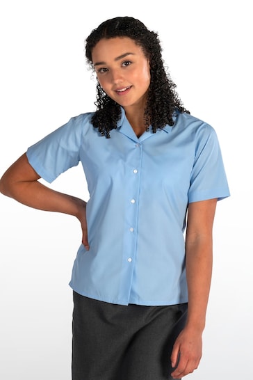 Buy Trutex Girls 2 Pack Short Sleeve Non Iron Blue Revere School Shirts ...