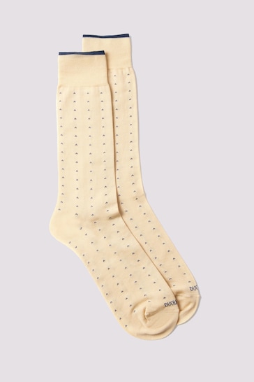 Duchamp Mens Cream Dotted Socks