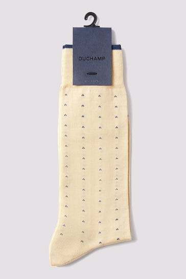 Duchamp Mens Cream Dotted Socks
