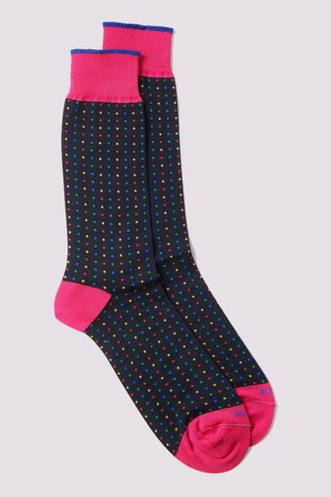 Duchamp Mens Blue Micro Dot Socks