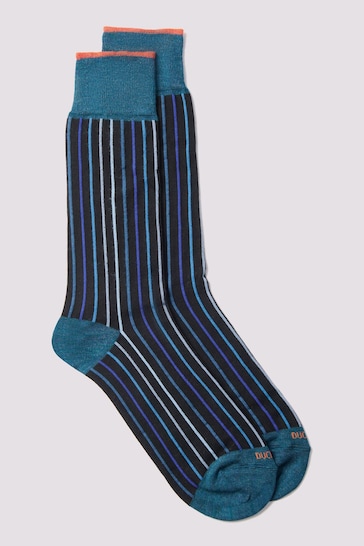 Duchamp Mens Blue Linea Socks
