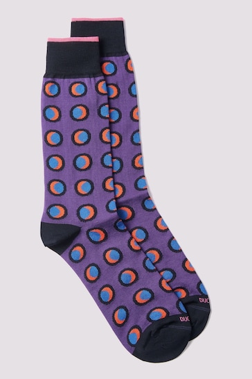 Duchamp Mens Purple Disc Socks