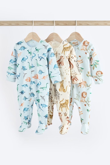 Blue Character Baby Sleepsuits 3 Pack (0mths-3yrs)