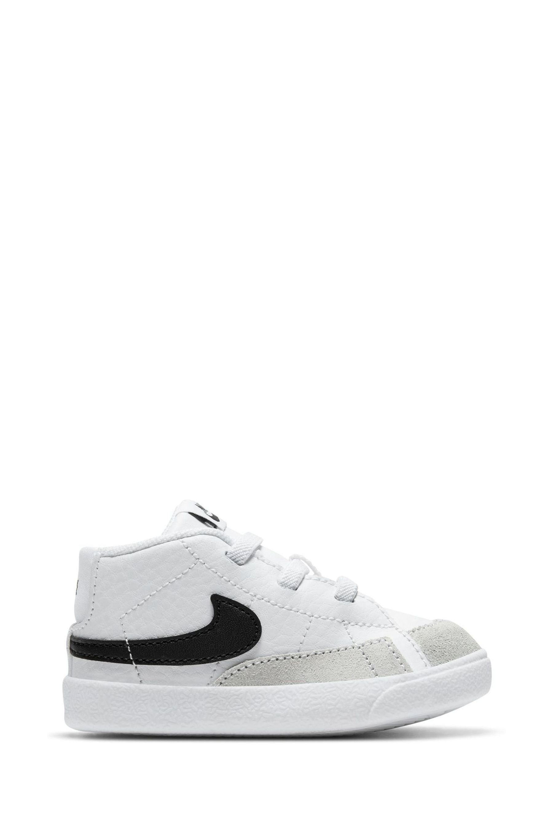 Buy Nike White Black Blazer Mid 77 Crib Baby Trainers from the