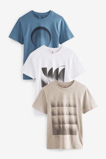 Neutral 3 Pack Print T-Shirts