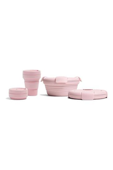 Stojo Pink Pocket Cup And Lunch Bowl