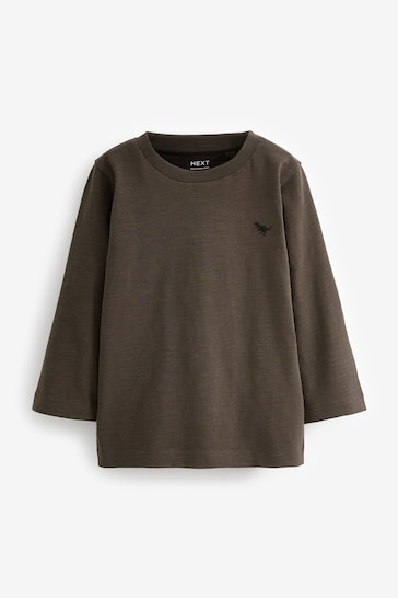 Brown Long Sleeve Plain T-Shirt (3mths-7yrs)