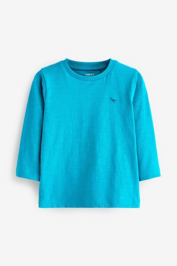 Turquoise Blue Long Sleeve Plain T-Shirt (3mths-7yrs)