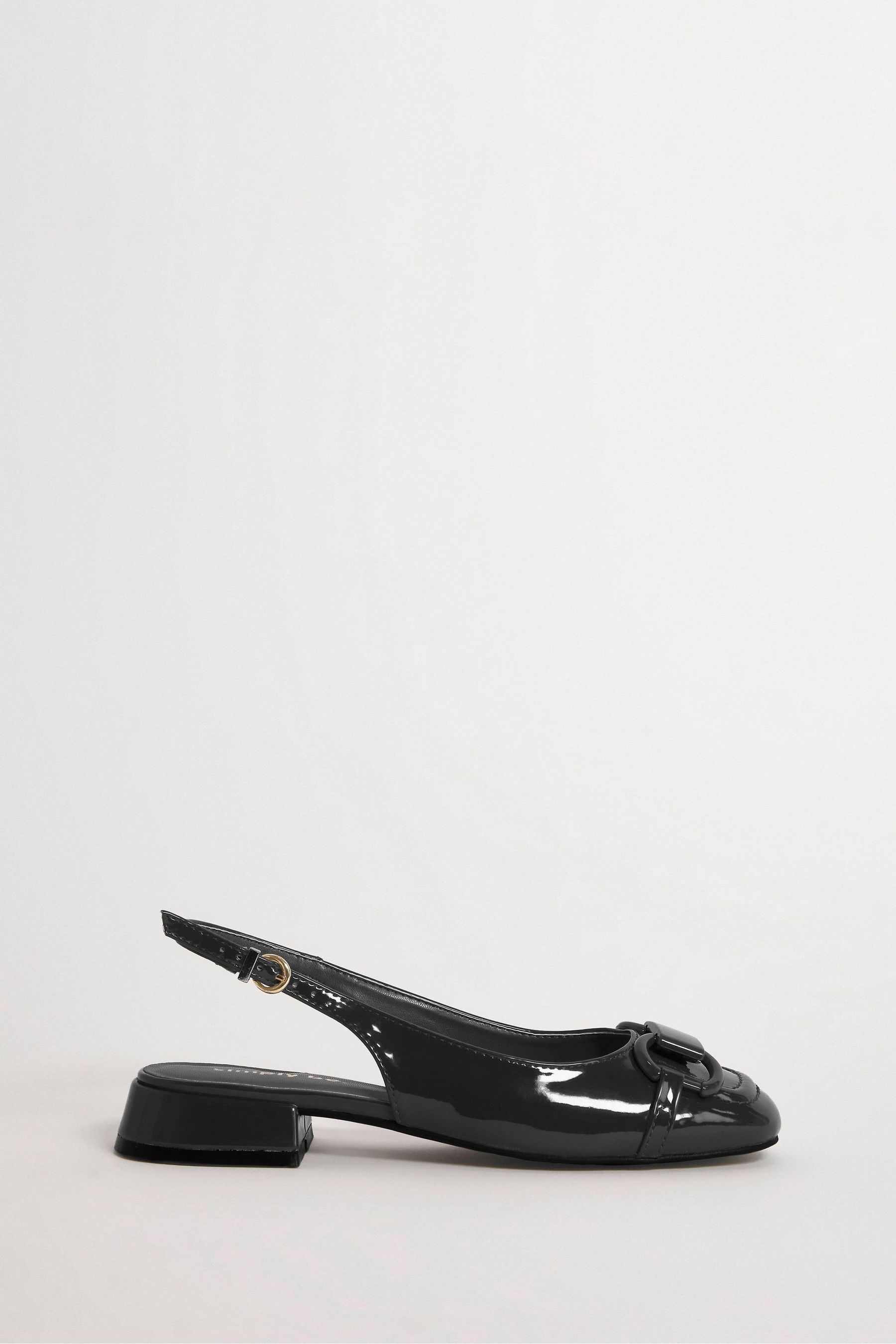 Wide fit black sling back shoes cheap