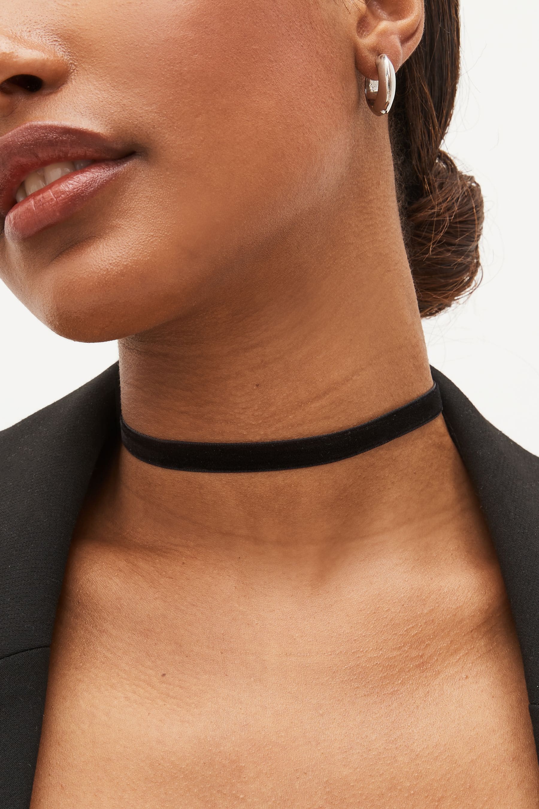 Long black choker necklace store