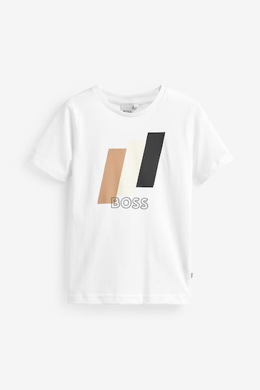 BOSS White Flag Logo T-Shirt