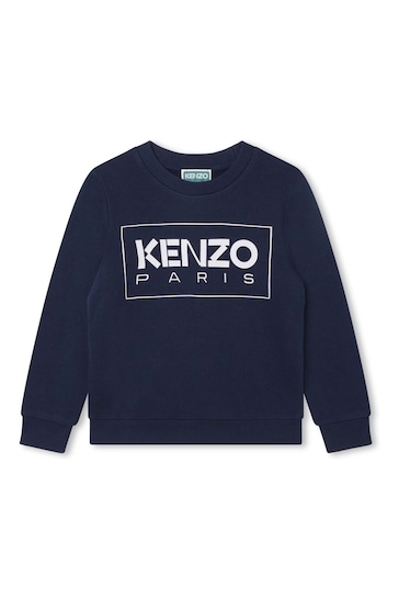 KENZO KIDS Navy Blue Logo Sweatshirt