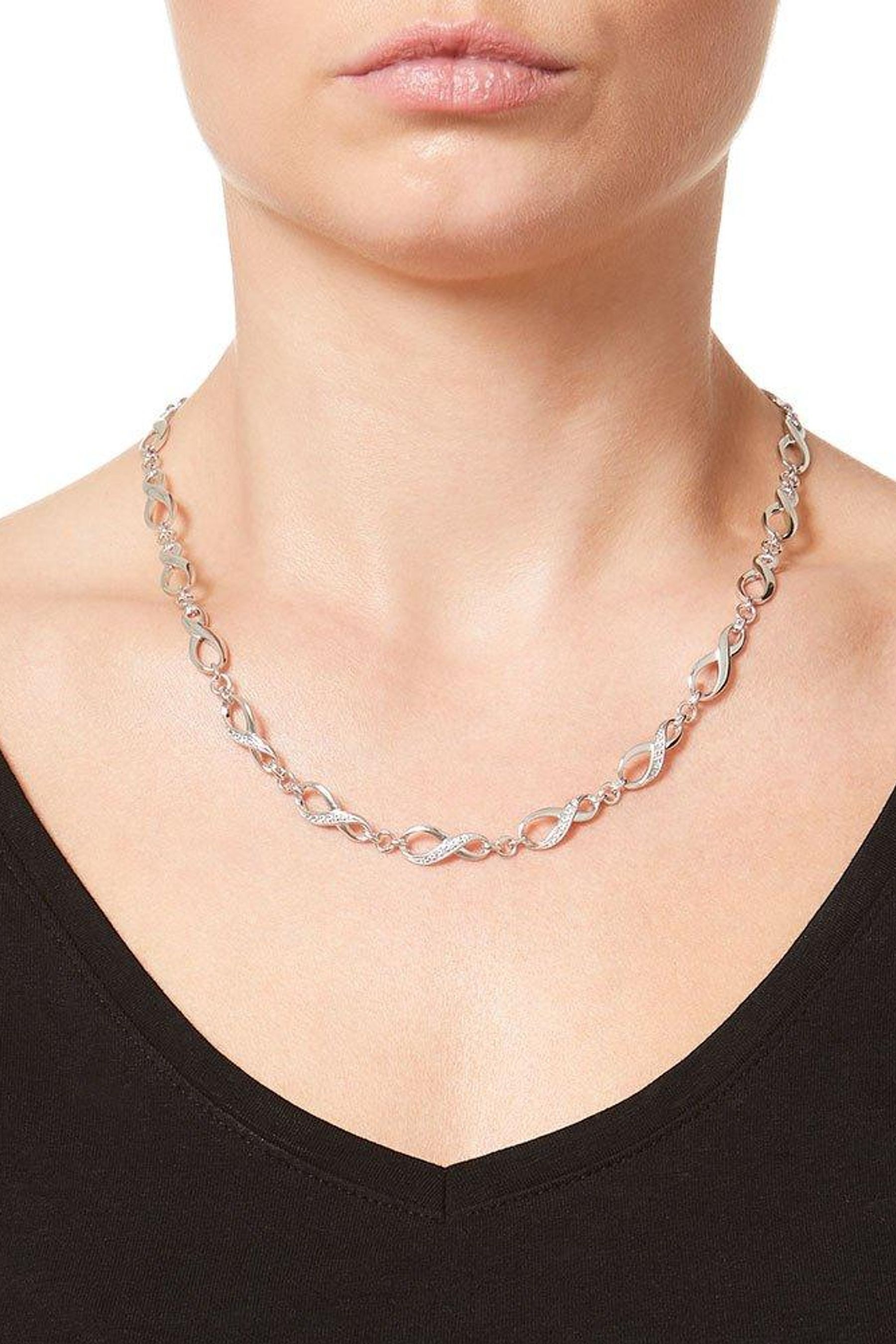 Buy Beaverbrooks Sterling Cubic Zirconia Infinity Necklace from the Next UK online shop