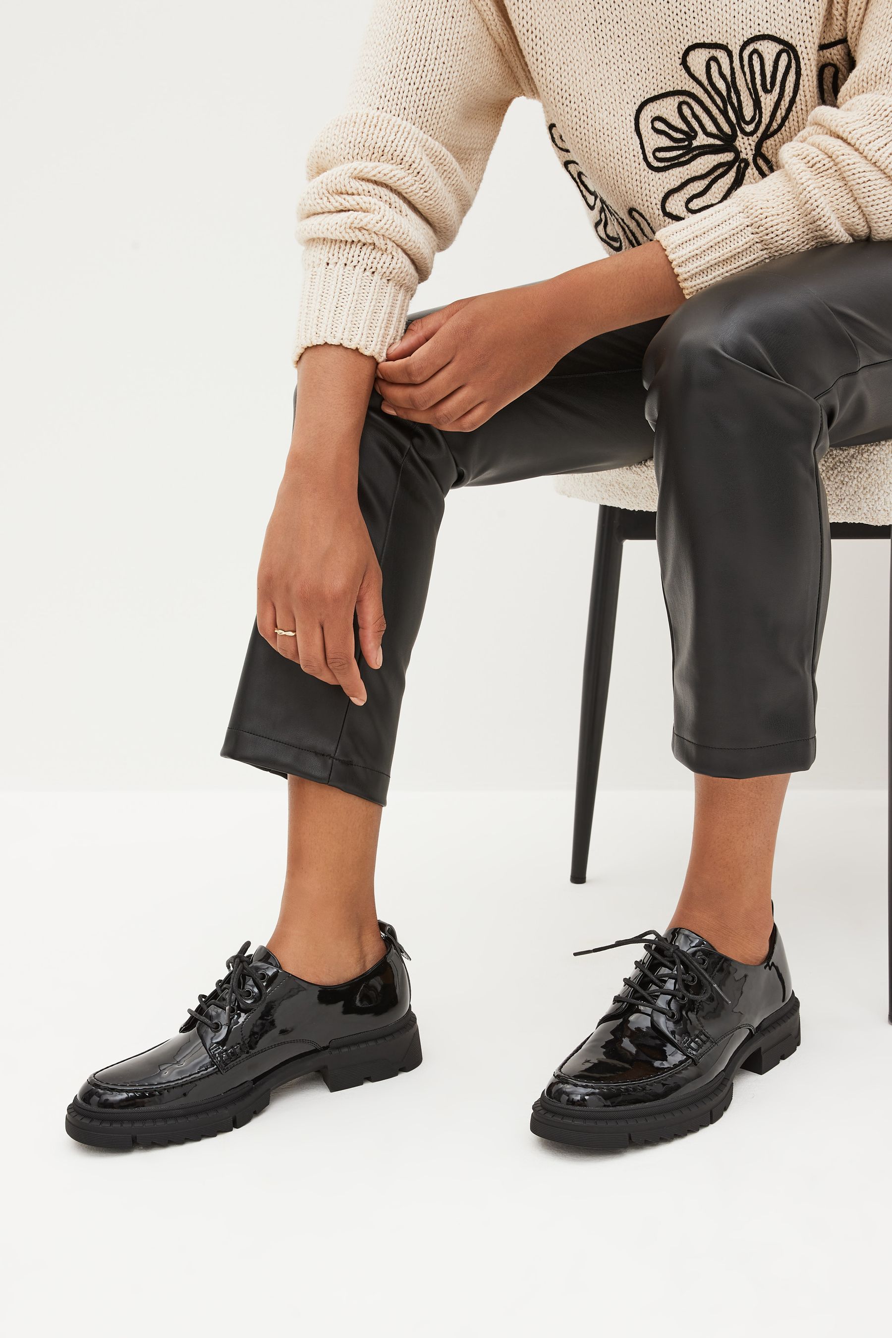 Buy Black Forever Comfort Chunky Sole Lace Up Shoes from the Next
