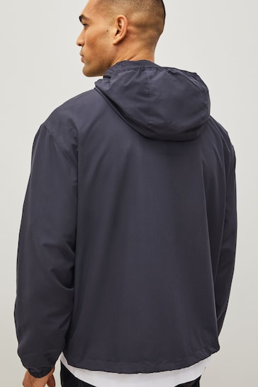 Lacoste Navy Water-Resistant Sports Jacket with Removeble Hood