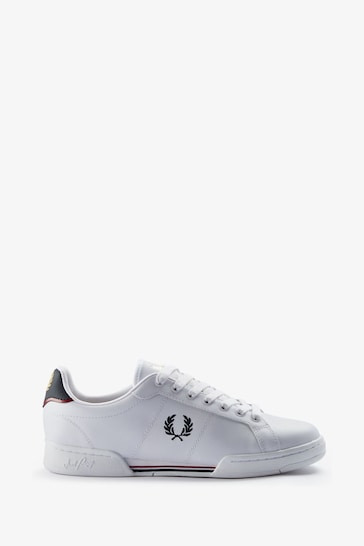 Fred Perry White B722 Leather Trainers