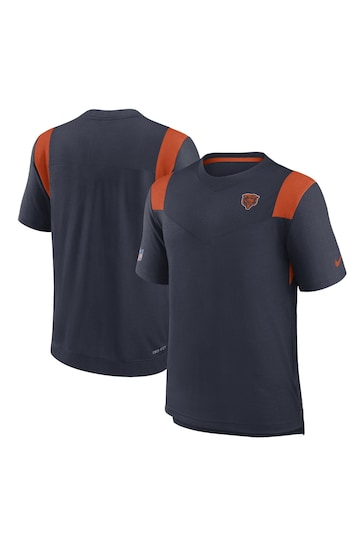 Nike Blue NFL Fanatics Chicago Bears Sideline Dri-FIT Player Short Sleeve Top