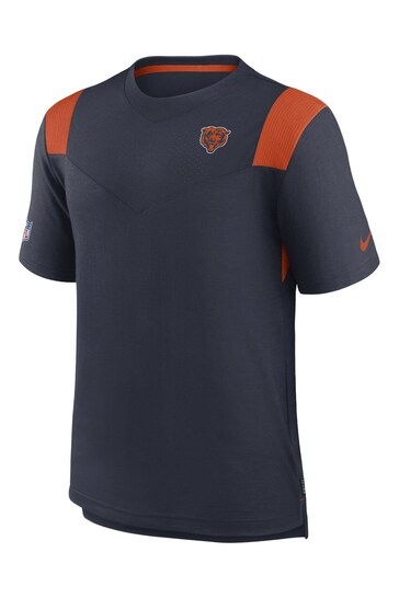 Nike Blue NFL Fanatics Chicago Bears Sideline Dri-FIT Player Short Sleeve Top