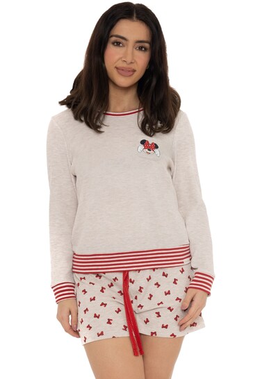 Character Grey Minnie Mouse Waffle Short Pyjamas