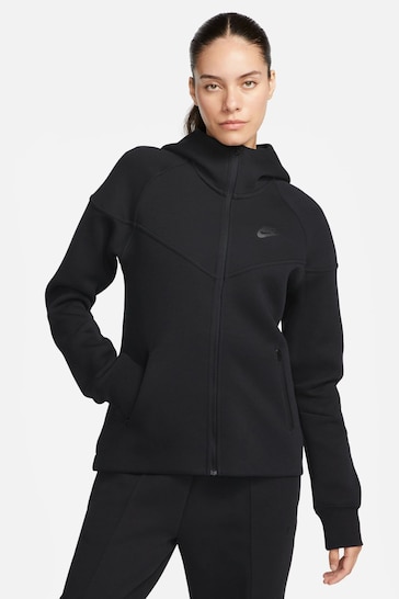 Nike Black Sportswear Tech Fleece Windrunner Full-Zip Hoodie