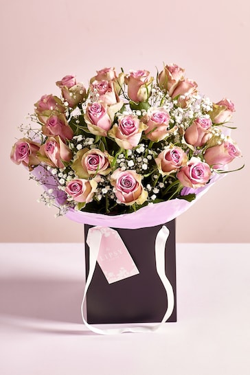 Lipsy Multi Rose Fresh Flower Bouquet in Gift Bag