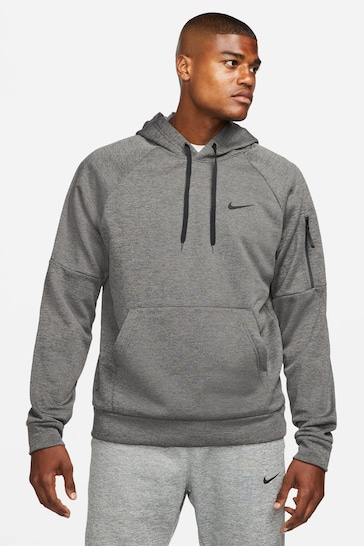 Buy Nike Charcoal Grey Therma-FIT Pullover Training Hoodie from the ...