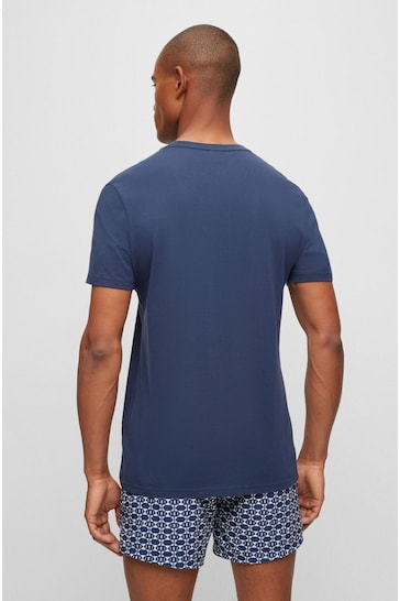 BOSS Dark Blue Large Chest Logo T-Shirt