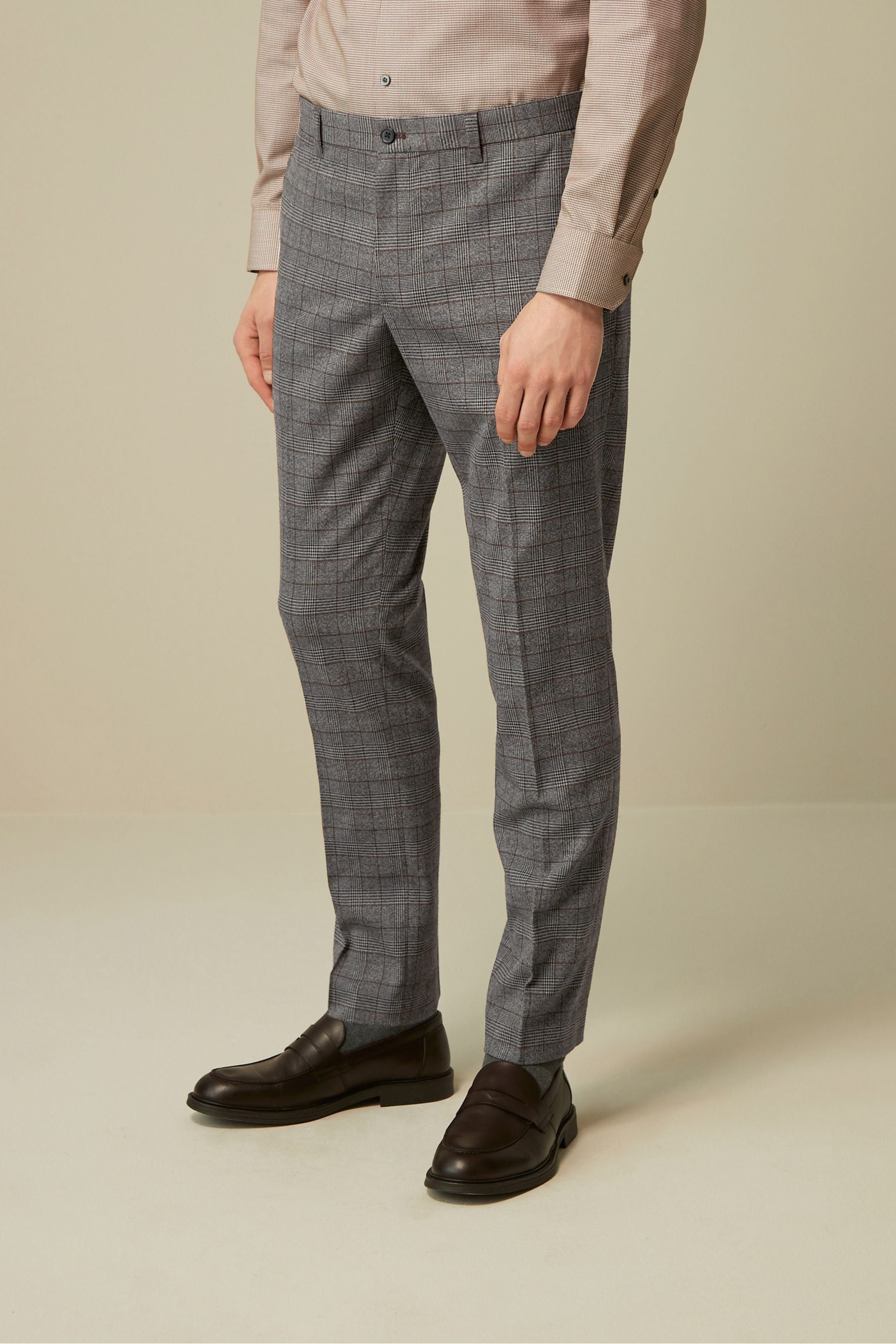 Mens grey shop tartan trousers
