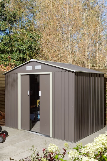 Rowlinson Garden Products Light Grey Metal Shed 8 x 6ft 10x8