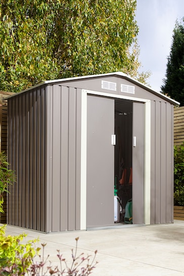 Rowlinson Garden Products Grey Metal Shed 6x4