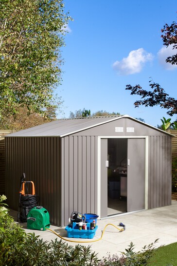 Rowlinson Garden Products Light Grey Metal Shed 10 x 8ft 10x8