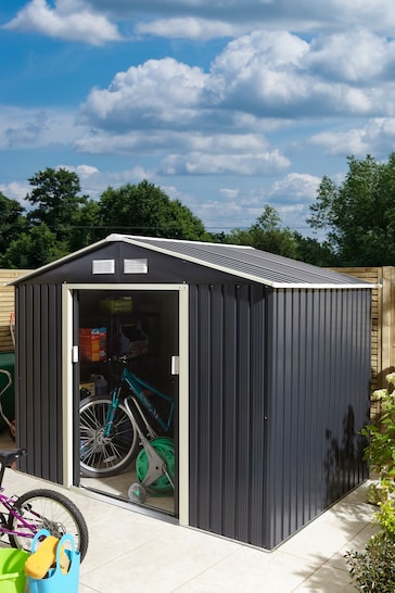Rowlinson Garden Products Grey Metal Shed 8 x 6ft 10x8