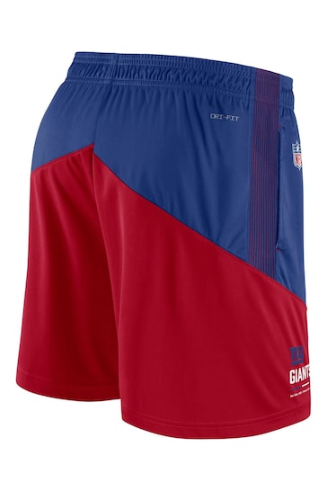 Nike Red NFL Fanatics New York Giants On-field sideline Dri-Fit Knit Shorts