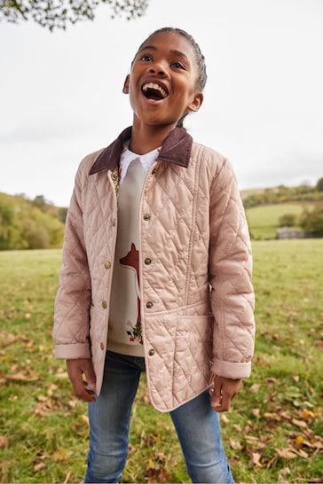 Barbour® Pink Girls Woodland Forest Liddesdale Quilted Jacket