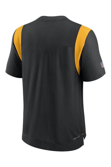 Nike Black NFL Fanatics Pittsburgh Steelers Sideline Dri-FIT Player Short Sleeves Top