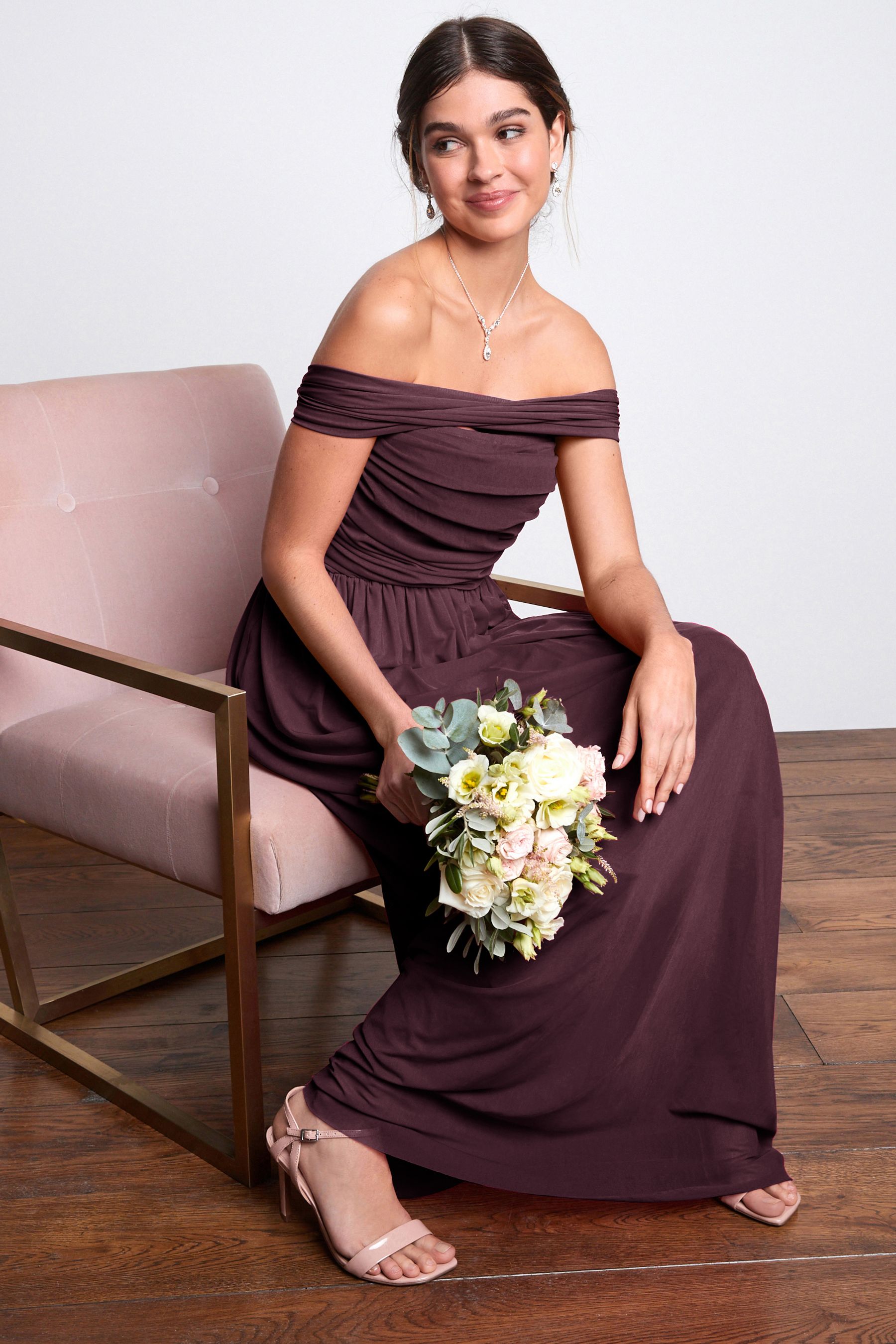 Berry Red Mesh Multiway Bridesmaid Wedding Maxi Dress