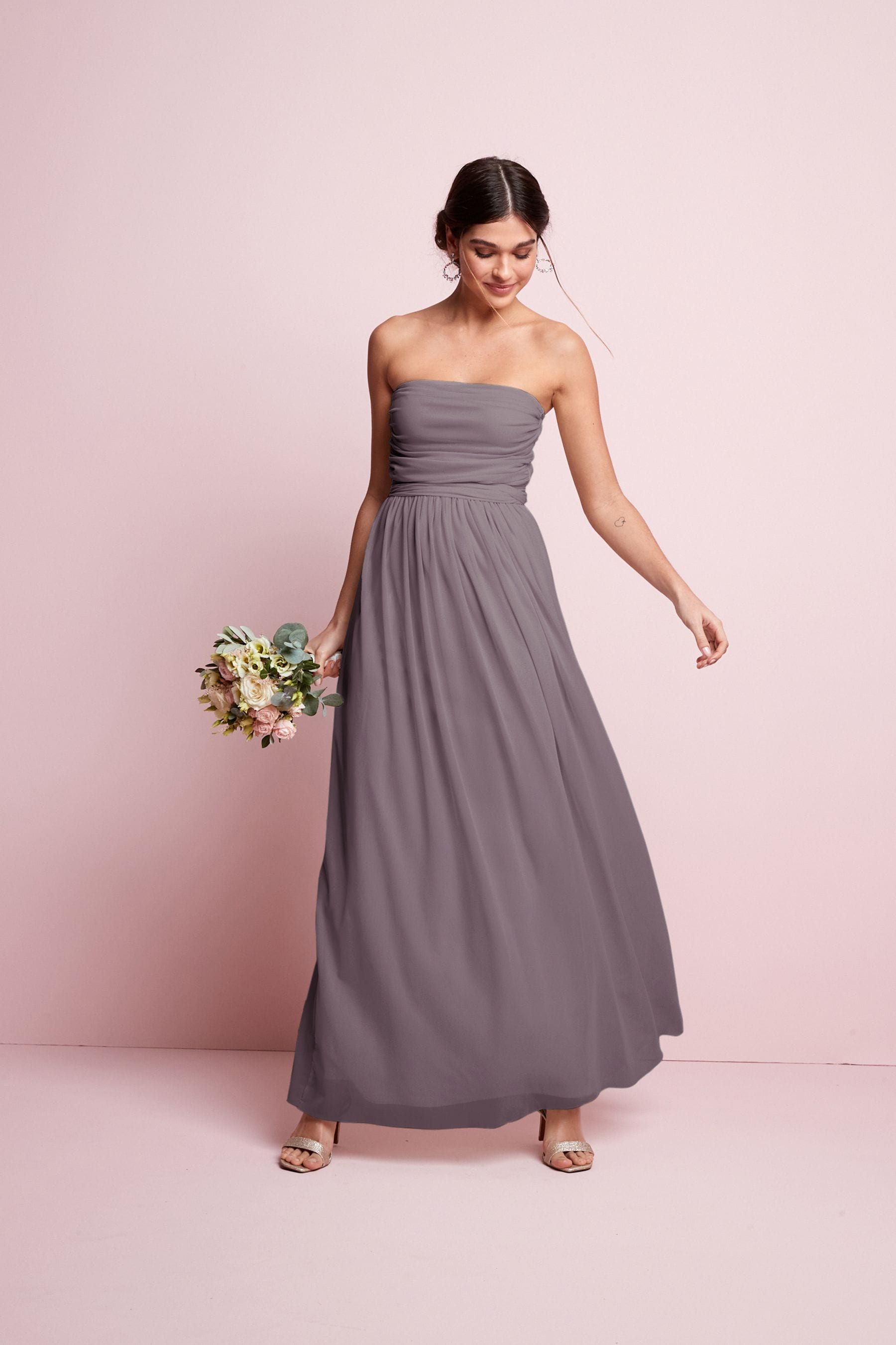 Mauve maxi hot sale dress bridesmaid