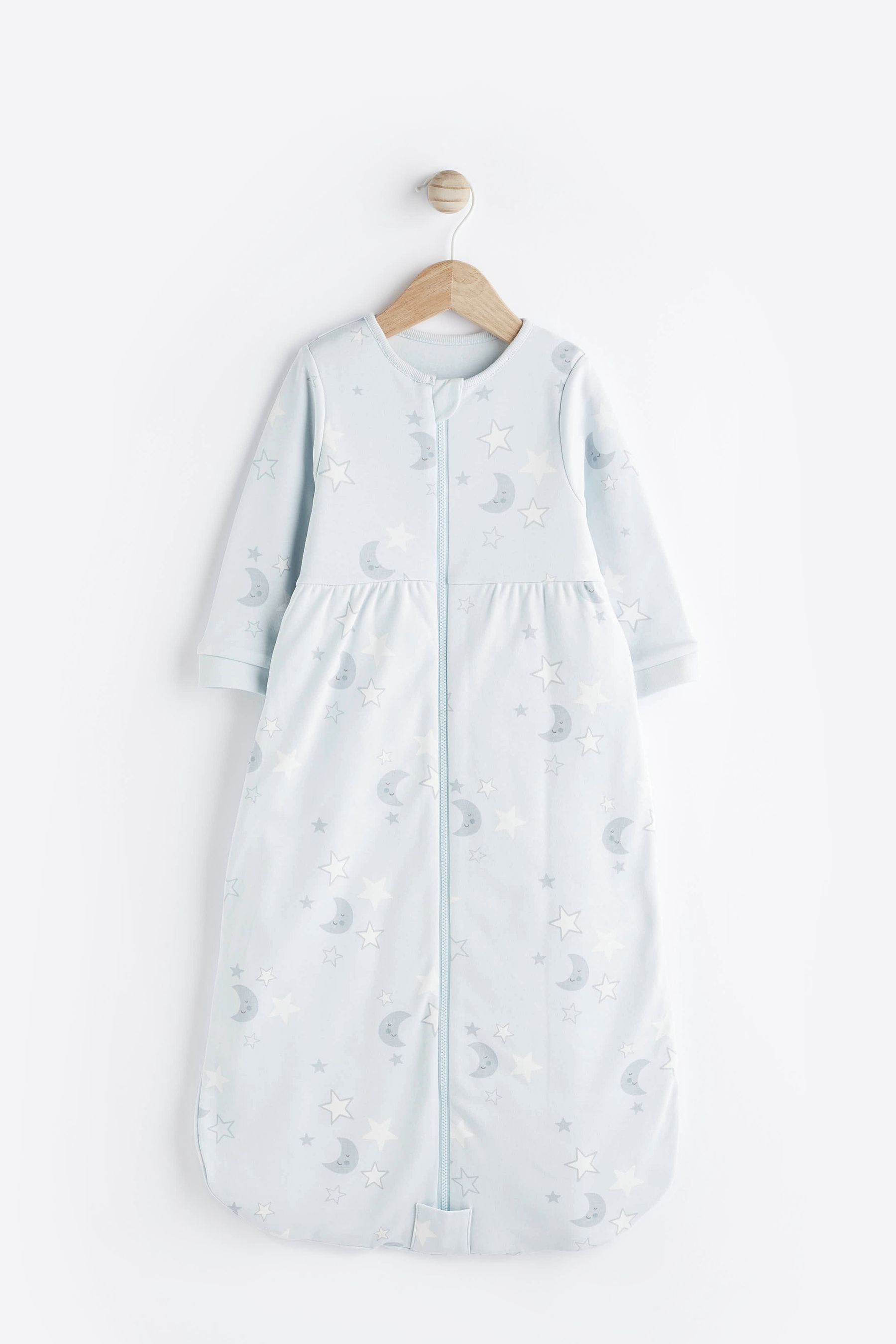Blue Moon Stars Baby 100 Cotton Long Sleeve 2 Tog Sleep Bag