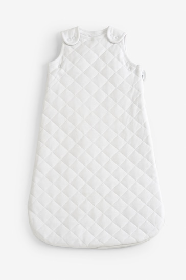 White Quilted Baby 100% Cotton 2.5 Tog Sleep Bag
